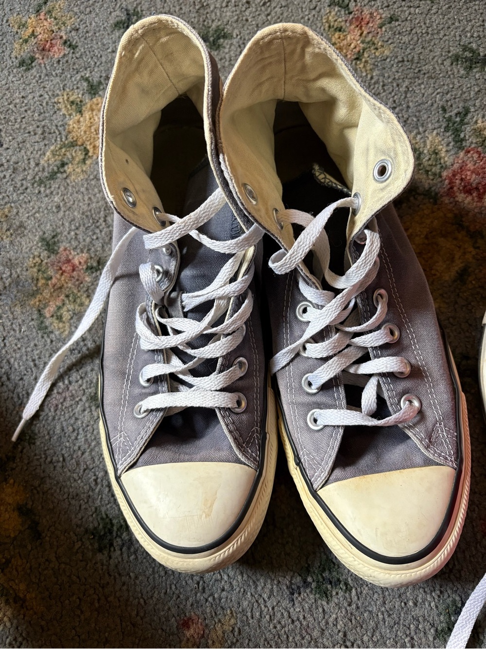 Classic High-Top Canvas Sneakers in Gray m9 w11